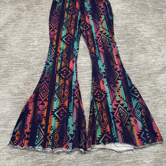 Ranch Dressn Pants Womens 10 Colorful Aztec Flare Bell Bottom Southwestern - Picture 3 of 15